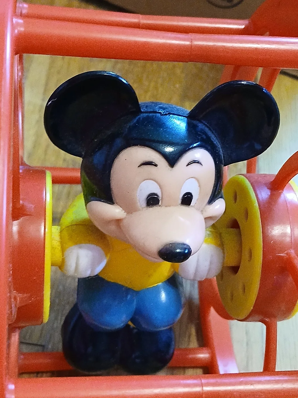 Disney Vintage Mickey Mouse Rolling Wheel Toy Walt Disney Productions by Illco